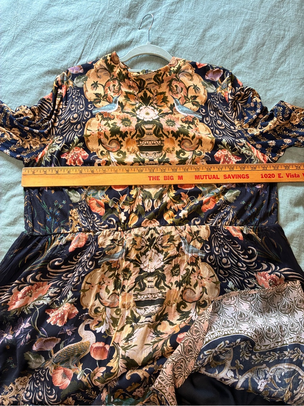 Soft Surroundings Kalista Maxi Dress 1X Multicolor Icon Scarf Long Sleeve - Picture 9 of 10